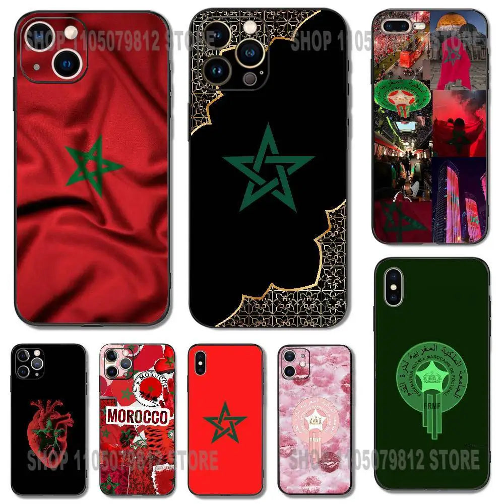 Coque iPhone Drapeau Maroc — Silicone Antichoc