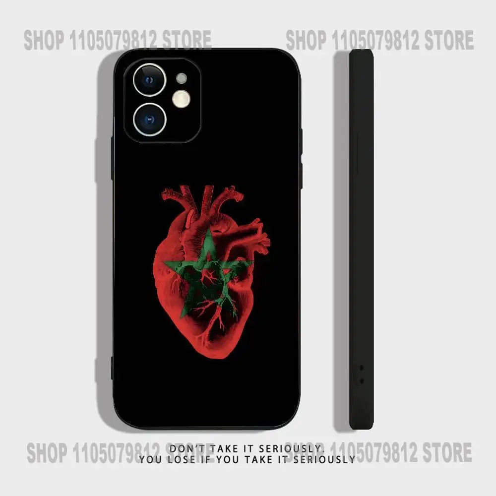 Coque iPhone Drapeau Maroc — Silicone Antichoc