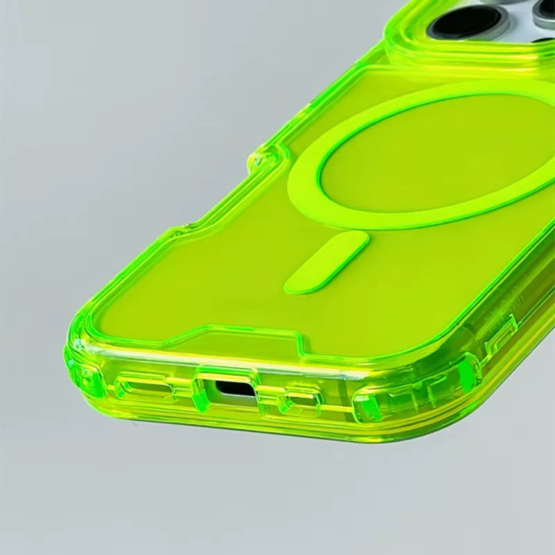 Coque MagSafe Transparente - Contour Néon Antichoc