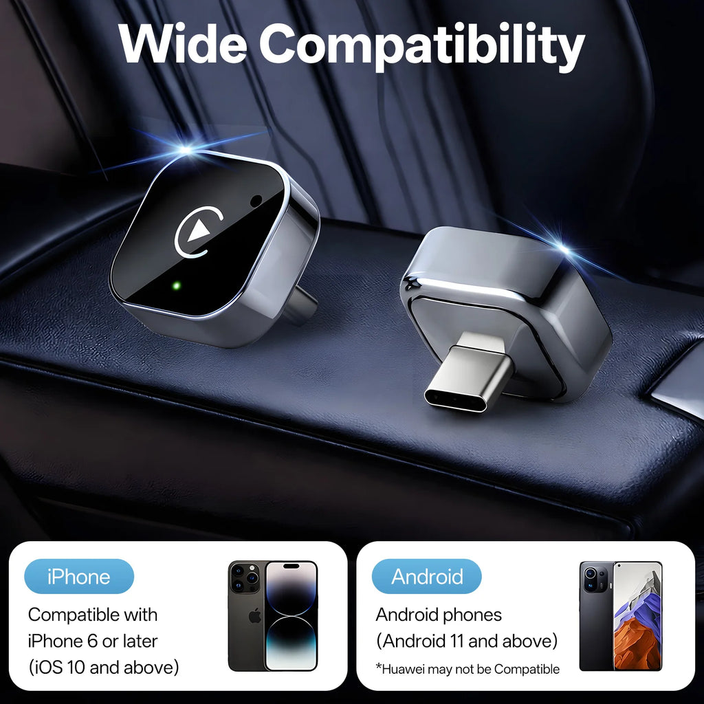 Adaptateur CarPlay et Android Auto Sans Fil - Plug and Play