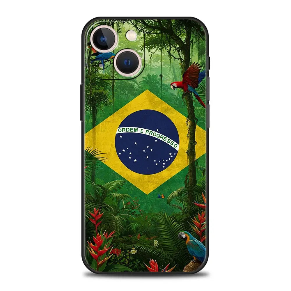 Coque iPhone Drapeau Brésil — Souple et Antichoc