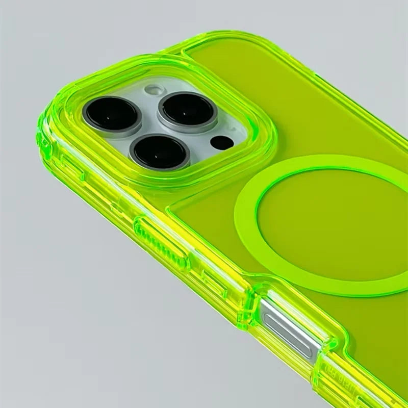 Coque MagSafe Transparente - Contour Néon Antichoc