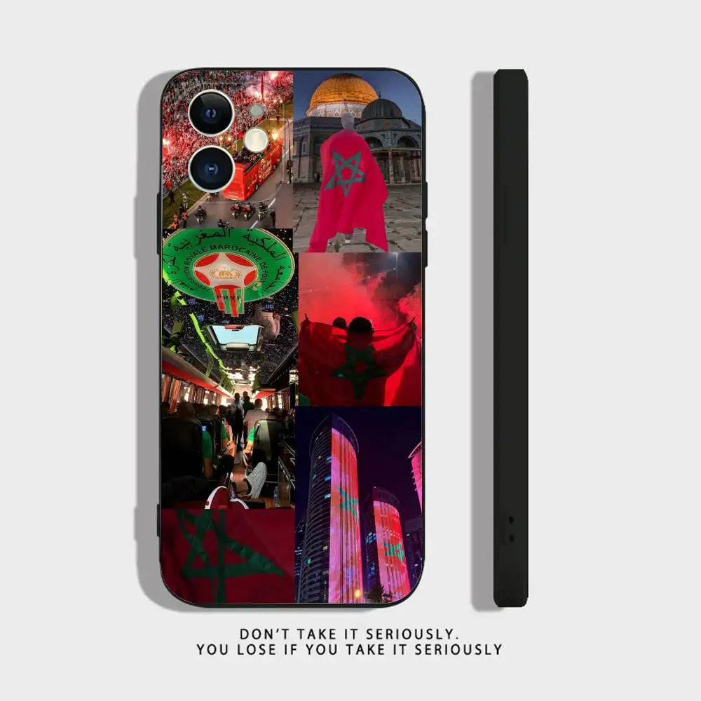 Coque iPhone Drapeau Maroc — Silicone Antichoc
