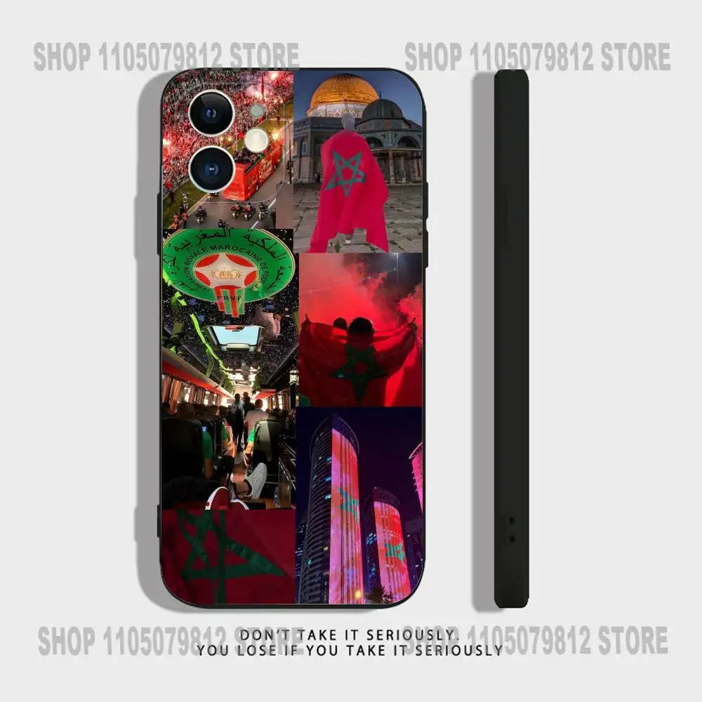 Coque iPhone Drapeau Maroc — Silicone Antichoc