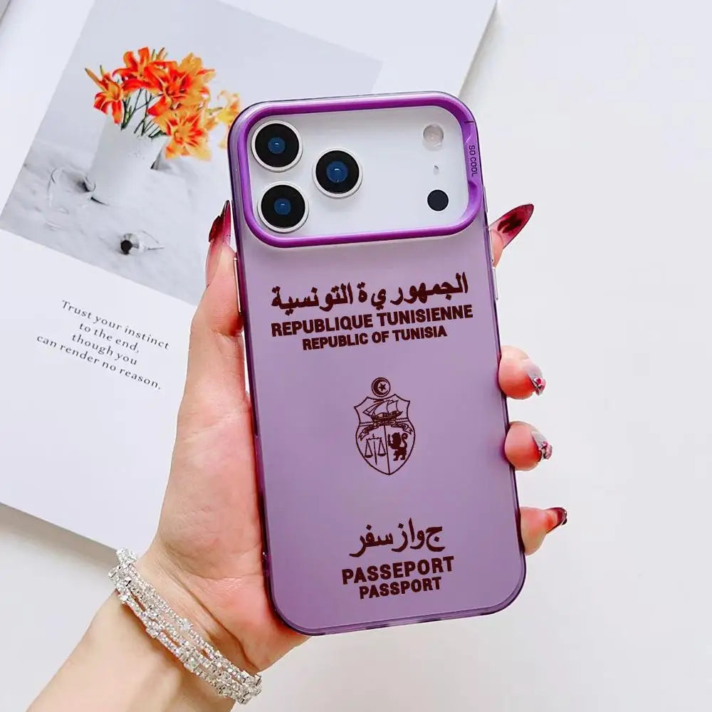 Coque iPhone Passeport Tunisie — Mate et Antichoc