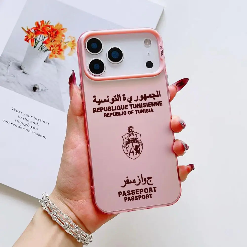 Coque iPhone Passeport Tunisie — Mate et Antichoc