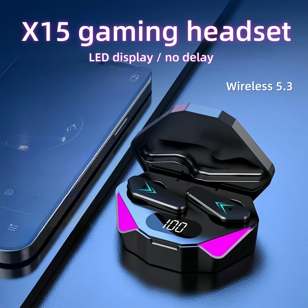 Écouteurs sans fil Gamer X15 TWS - LED et Tactile