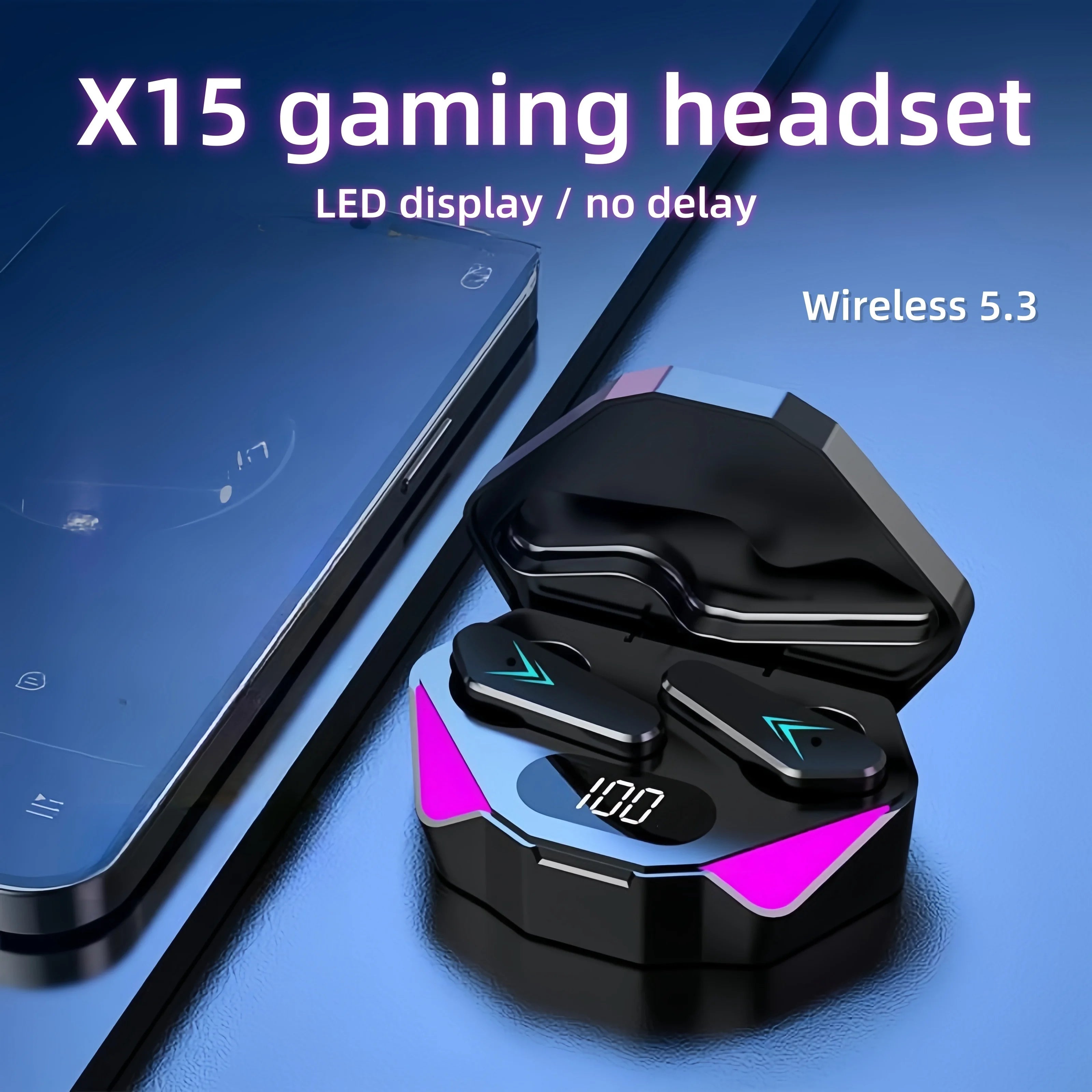 Écouteurs sans fil Gamer X15 TWS - LED et Tactile