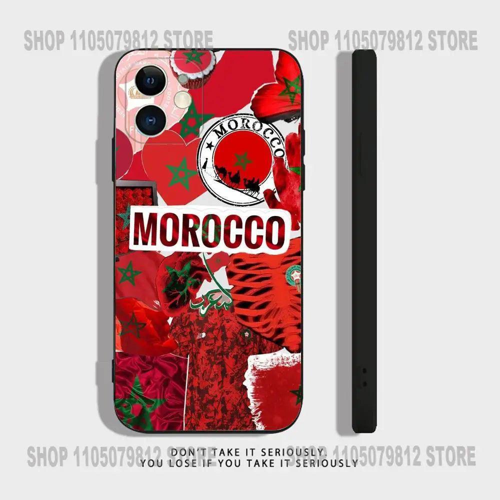 Coque iPhone Drapeau Maroc — Silicone Antichoc
