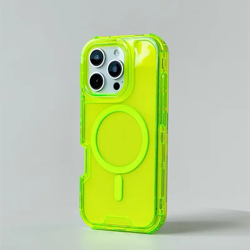 Coque MagSafe Transparente - Contour Néon Antichoc