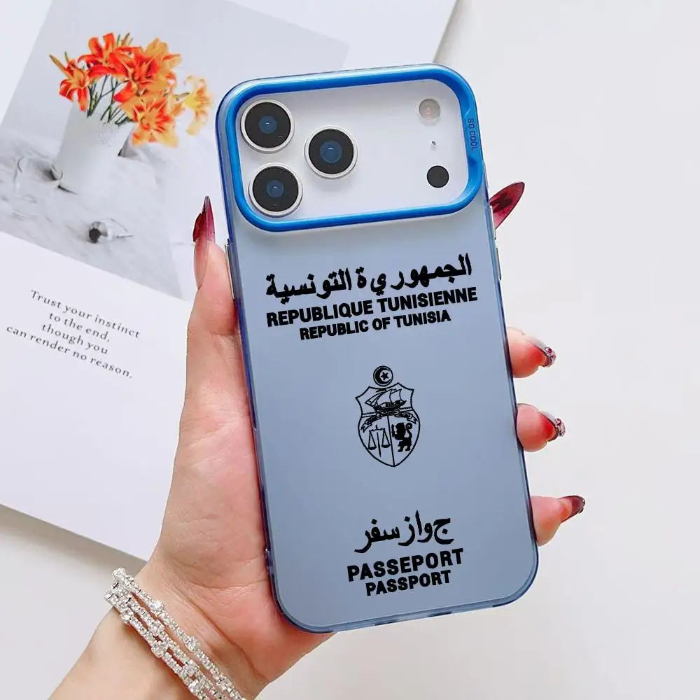 Coque iPhone Passeport Tunisie — Mate et Antichoc