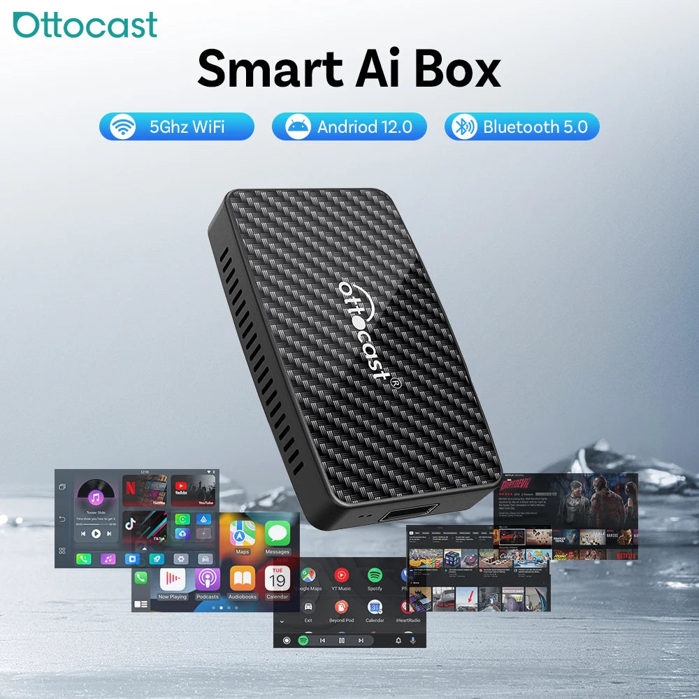 Boîtier OTTOCAST Play2 Video Pro - CarPlay, Android Auto et Applications Vidéo