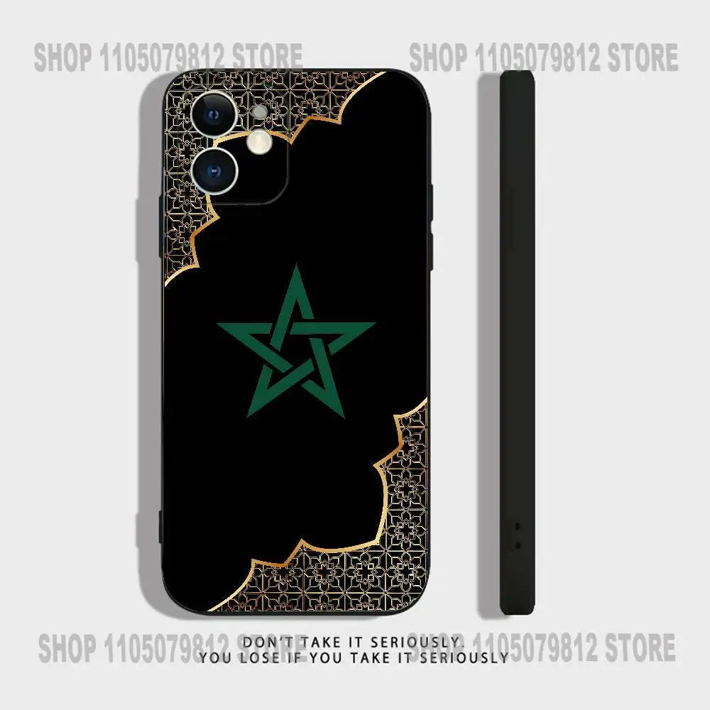 Coque iPhone Drapeau Maroc — Silicone Antichoc