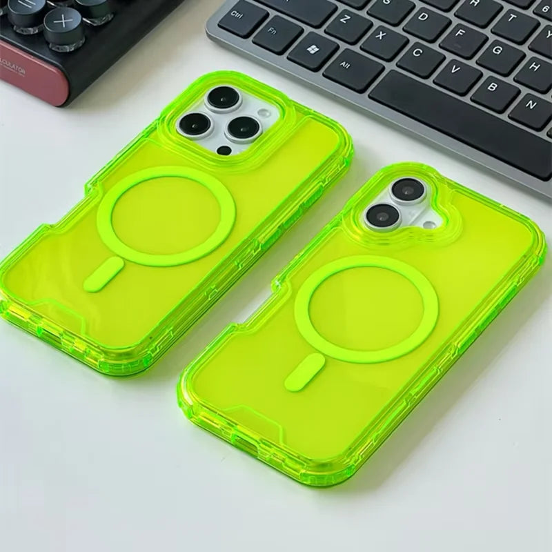 Coque MagSafe Transparente - Contour Néon Antichoc