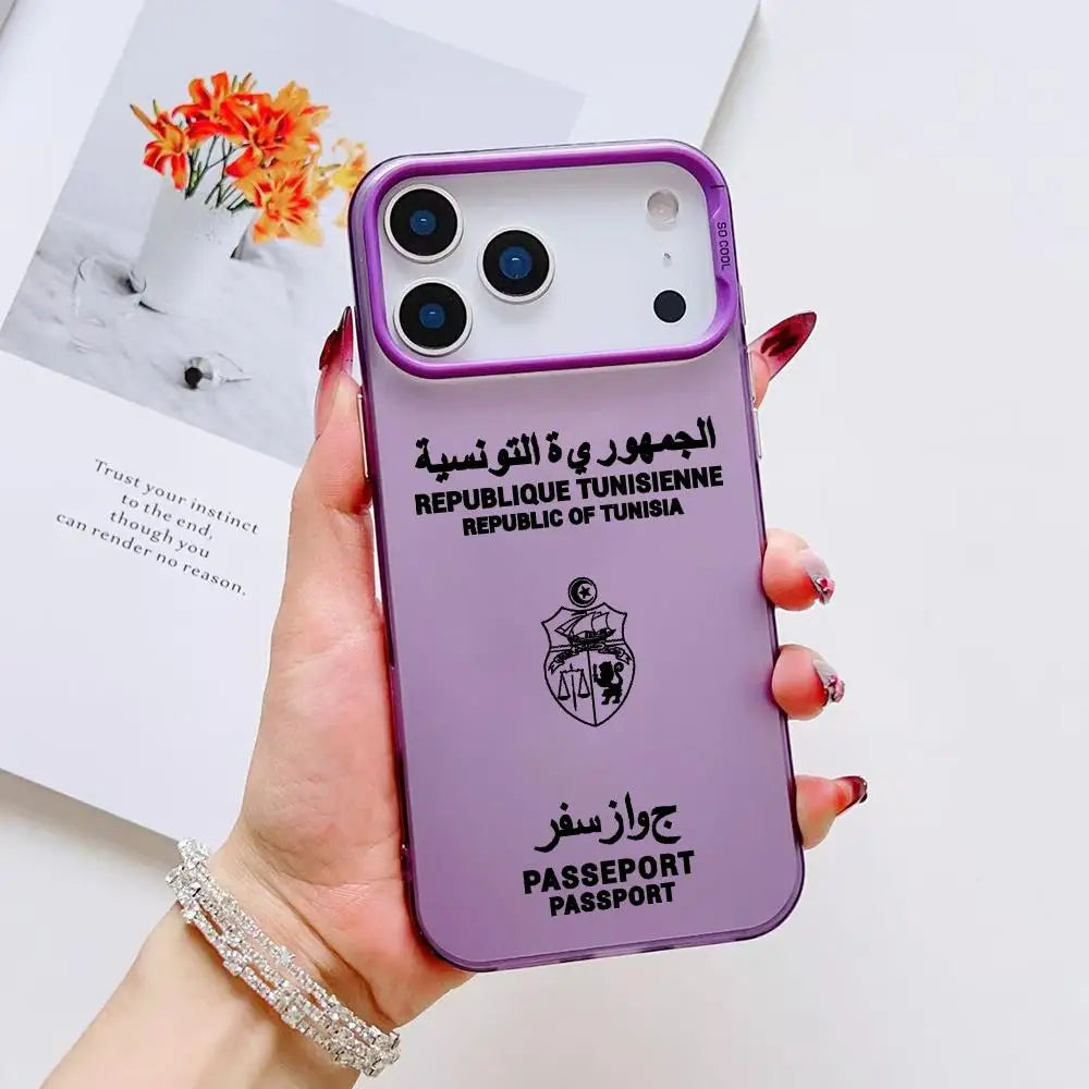 Coque iPhone Passeport Tunisie — Mate et Antichoc