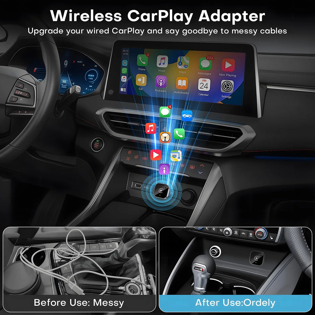 Adaptateur CarPlay et Android Auto Sans Fil - Plug and Play