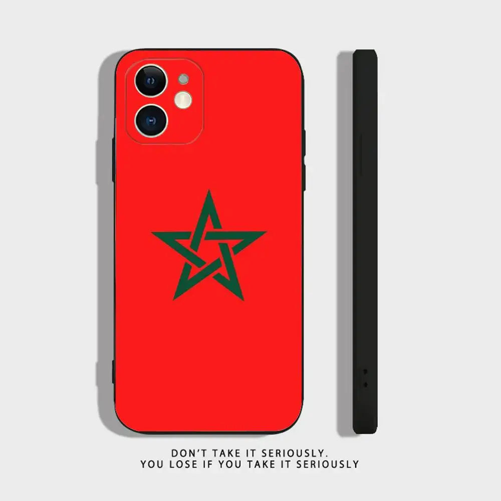 Coque iPhone Drapeau Maroc — Silicone Antichoc