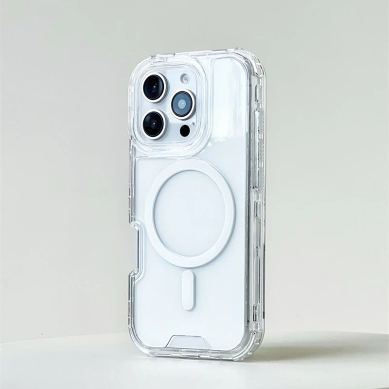 Coque iPhone MagSafe Transparente — Contour Néon Antichoc