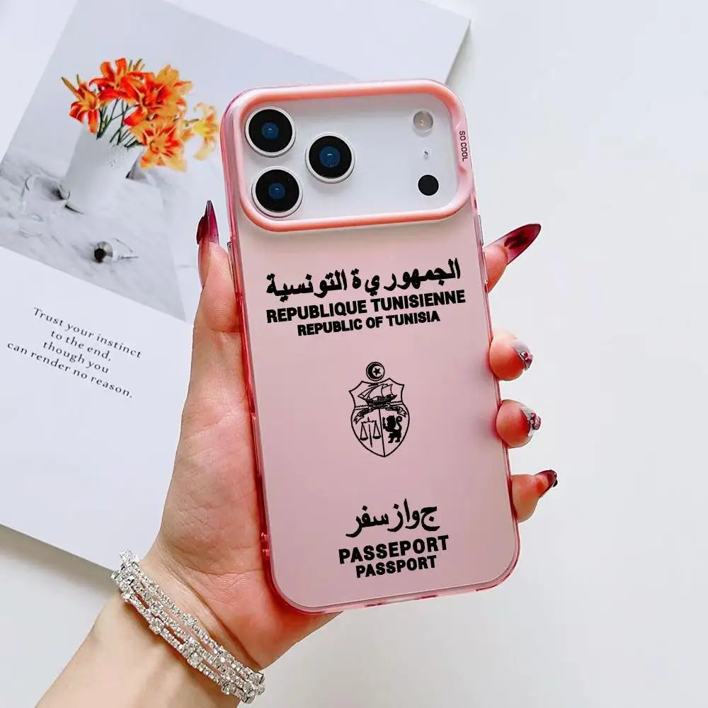Coque iPhone Passeport Tunisie — Mate et Antichoc