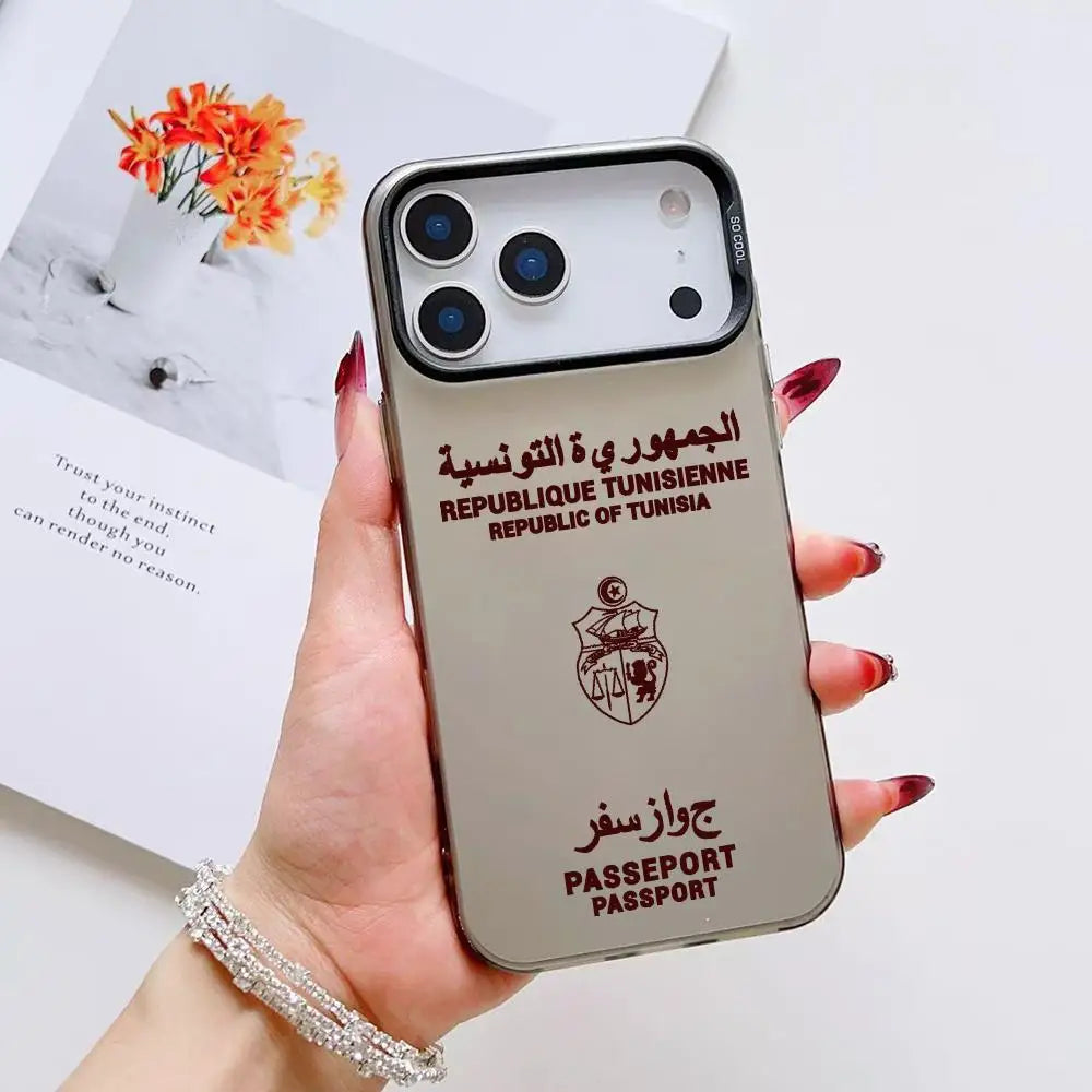 Coque iPhone Passeport Tunisie — Mate et Antichoc
