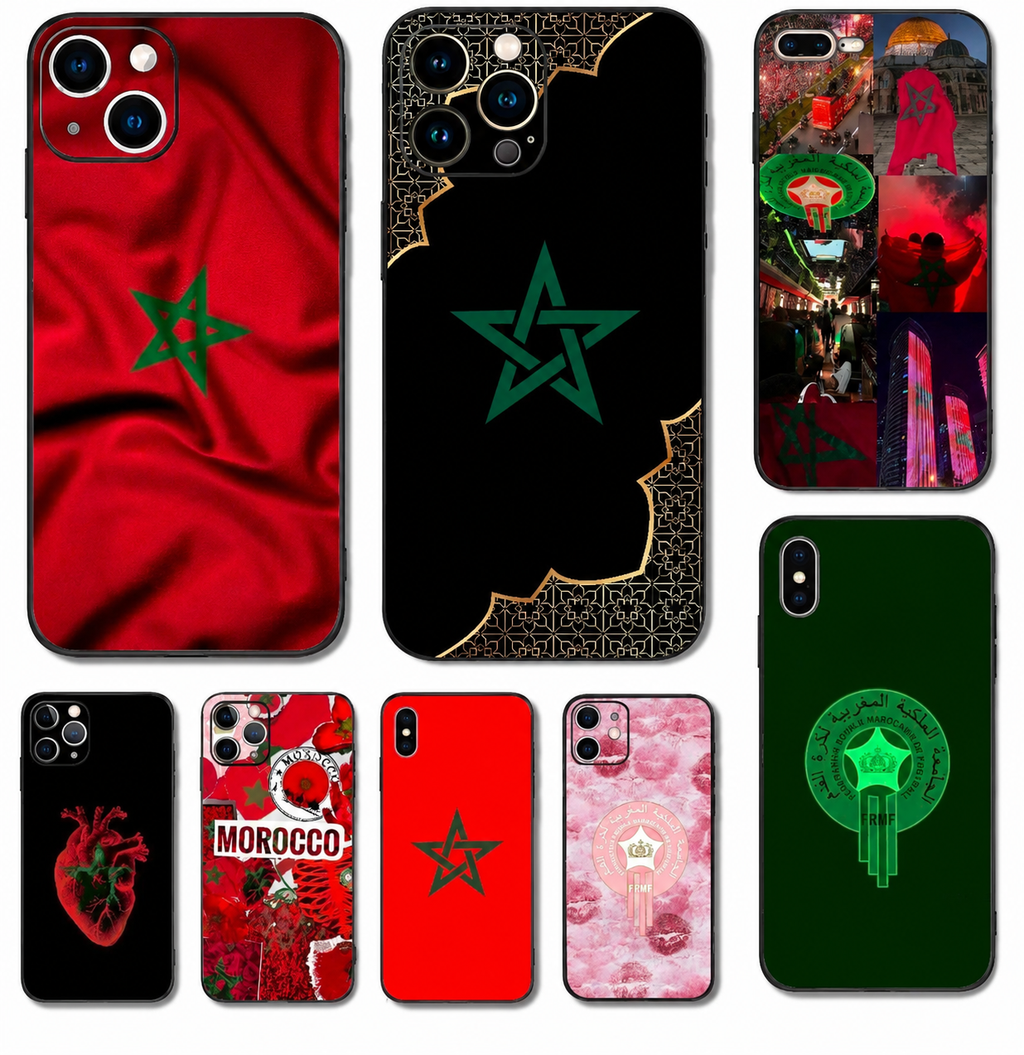Coque iPhone Drapeau Maroc — Silicone Antichoc